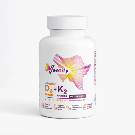 Veetify Vitamin D3 (5000 IU) and K2 (100 mcg) with Calcium