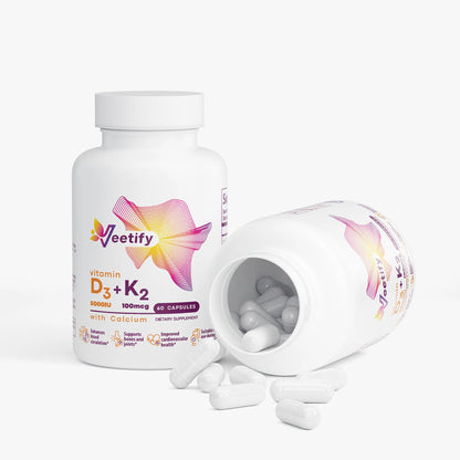Veetify Vitamin D3 (5000 IU) and K2 (100 mcg) with Calcium